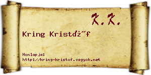 Kring Kristóf névjegykártya